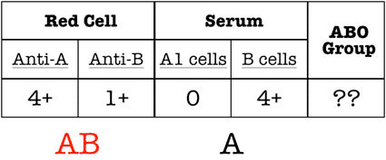 ABO testing with Acquired B