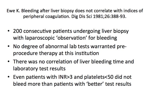 J. Callum slide 5 - Liver bx bleeding not correlated with lab results