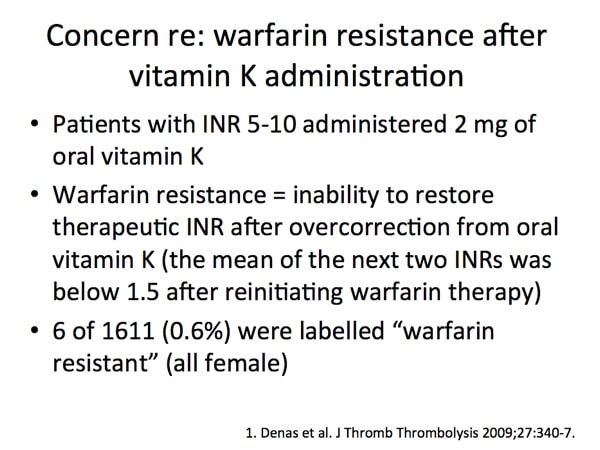 J. Callum Slide 8 - Warfarin resistance after vitamin K?