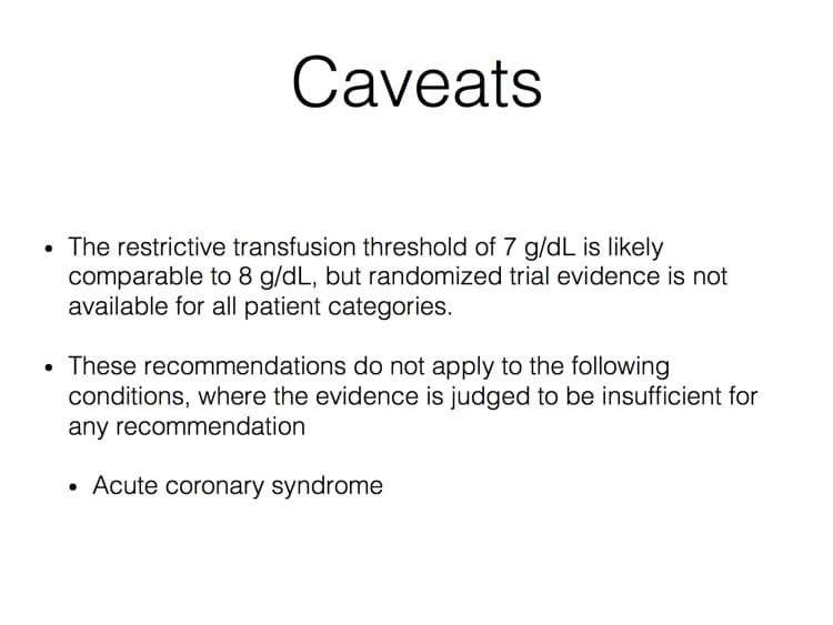 Carson Slide 5 - Caveats of Recommendations (1 of 2)