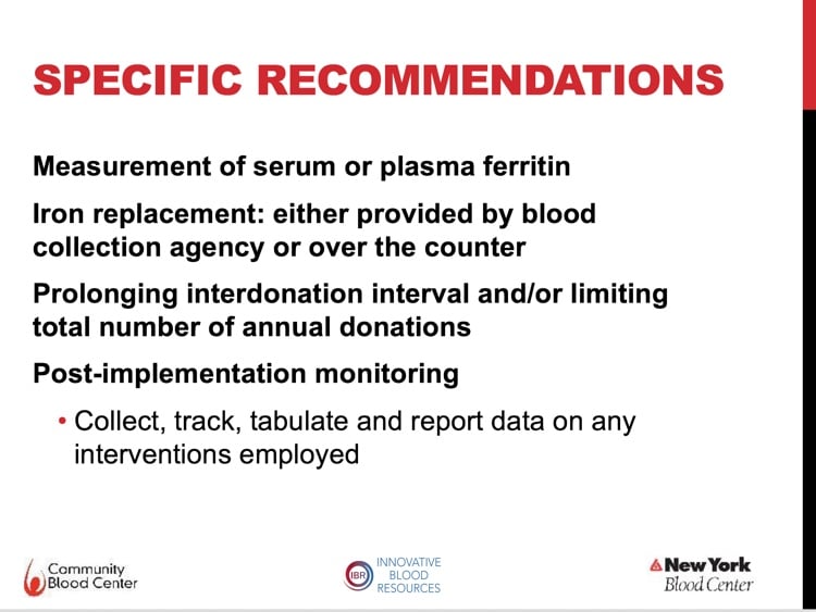 Slide 6 - AABB Bulletin 12-03 specific recommendations